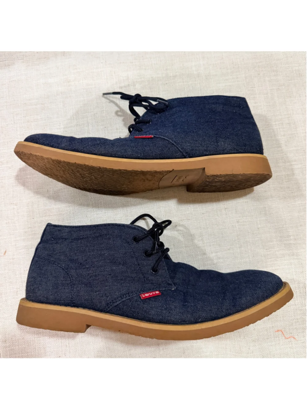 Levi’s Men’s Denim Chukka Boots Desert Shoes Gum Sole Blue Size 10 51801609U